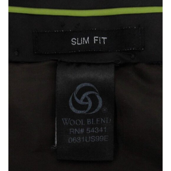 Louis Raphael Luxe Pants Mens 34x32 Navy Blue Wool Poly Stretch Trouser Slim Fit - Picture 8 of 13